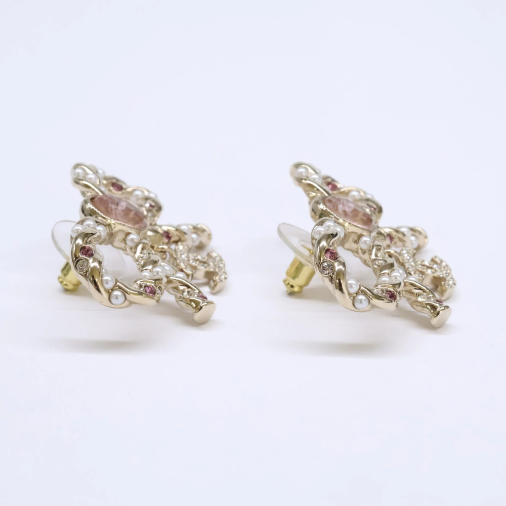CHANEL Authentic Gold Logo Earrings - Picture 5 of 7